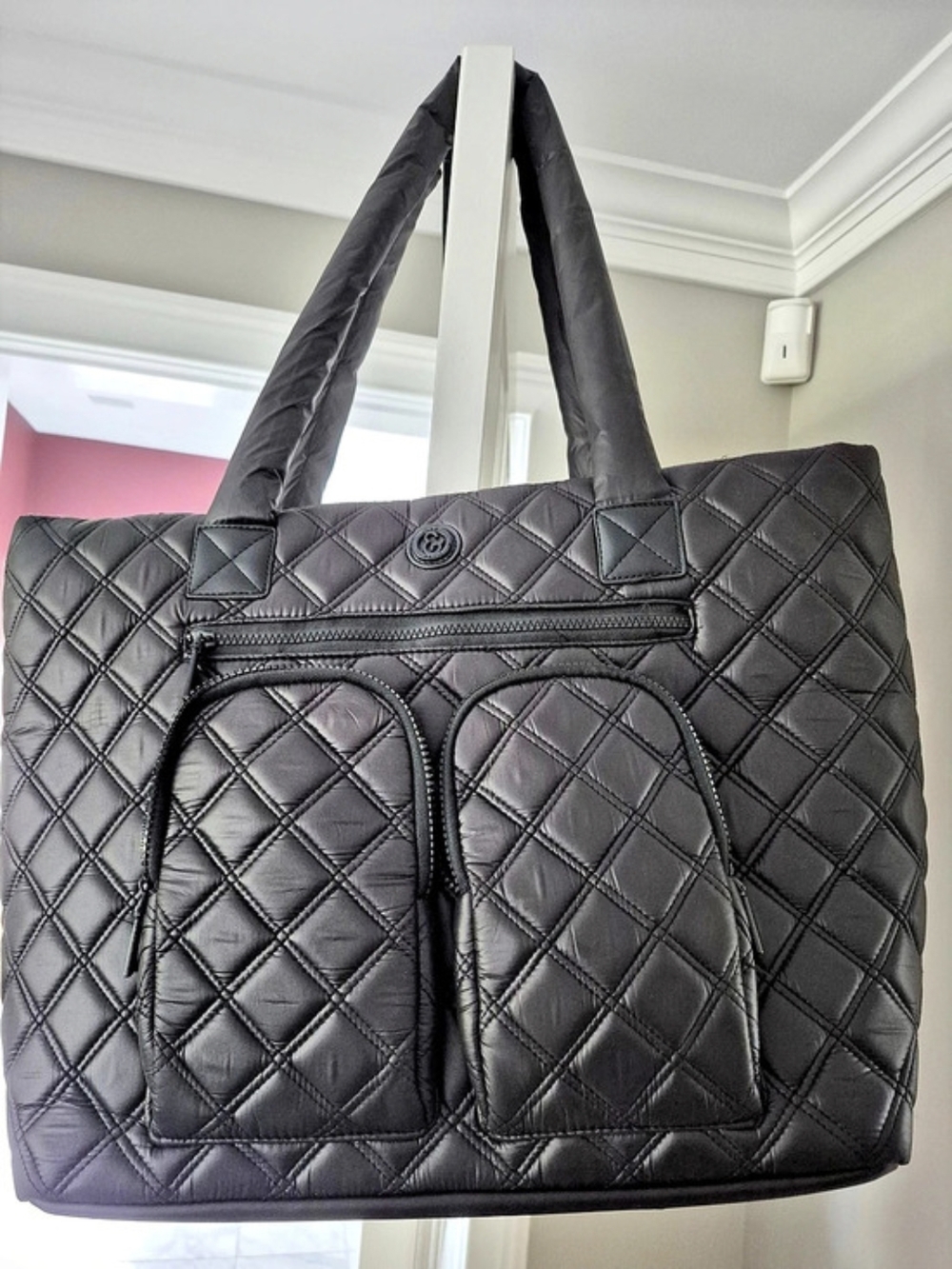 Joan & David The Faith Quilted Tote in Black NWOT